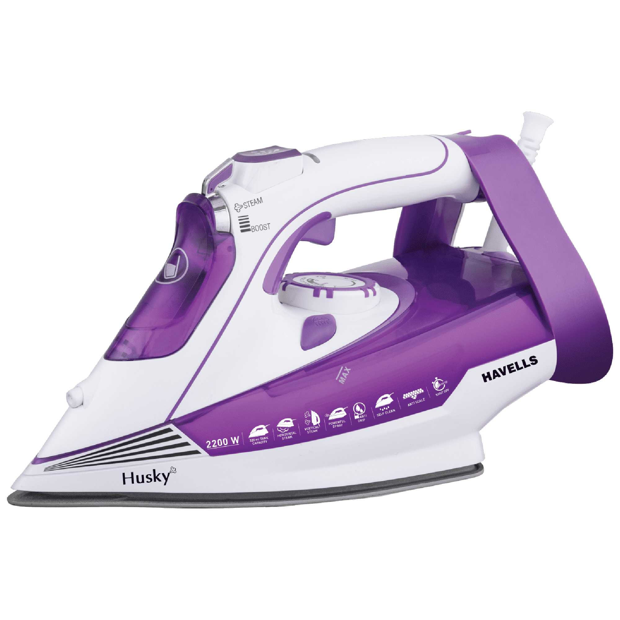 HAVELLS Husky 2200 Watts 320ml Steam Iron (Steam & Spray Burst, Purple)_1
