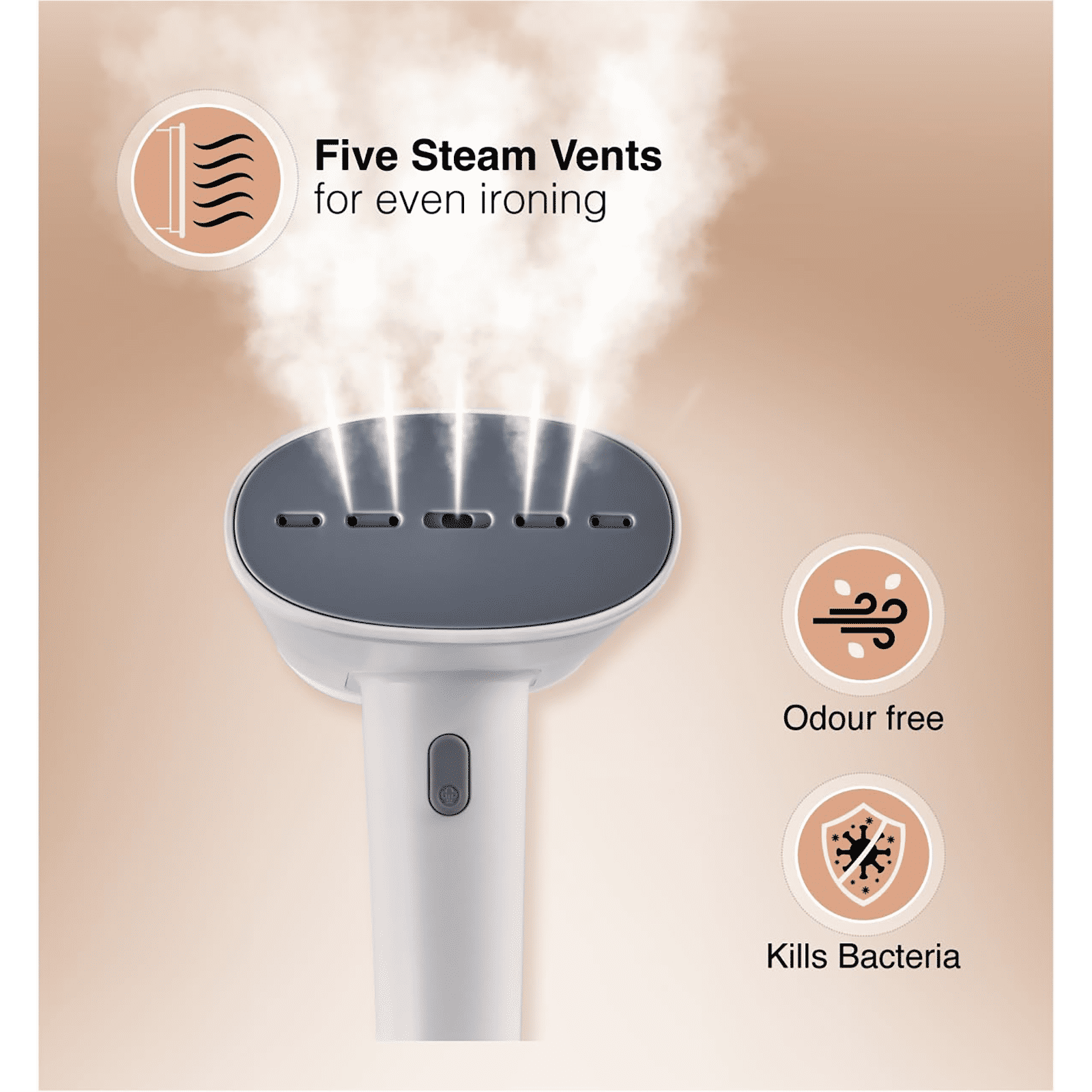 USHA Techne Direct 500 1300 Watts Handheld Garment Steamer (80ml Water Tank, 2 Modes, Self Cleaning, White)_5