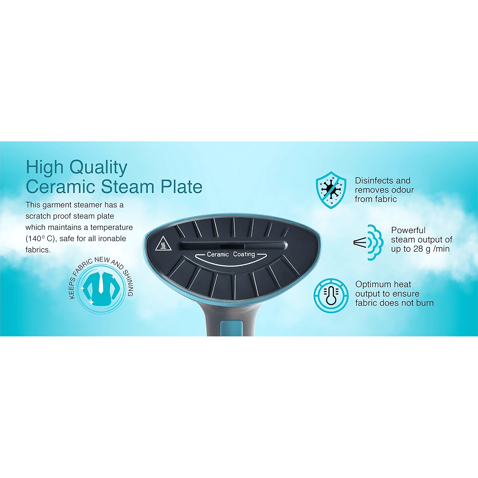 USHA Techne Direct 2000 1600 Watts Handheld Garment Steamer (320ml Water Tank, 2 Modes, Steam Burst, Blue) USHA Techne Direct 2000 1600 Watts Handheld Garment Steamer (320ml Water Tank, 2 Modes, Steam Burst, Blue)_9