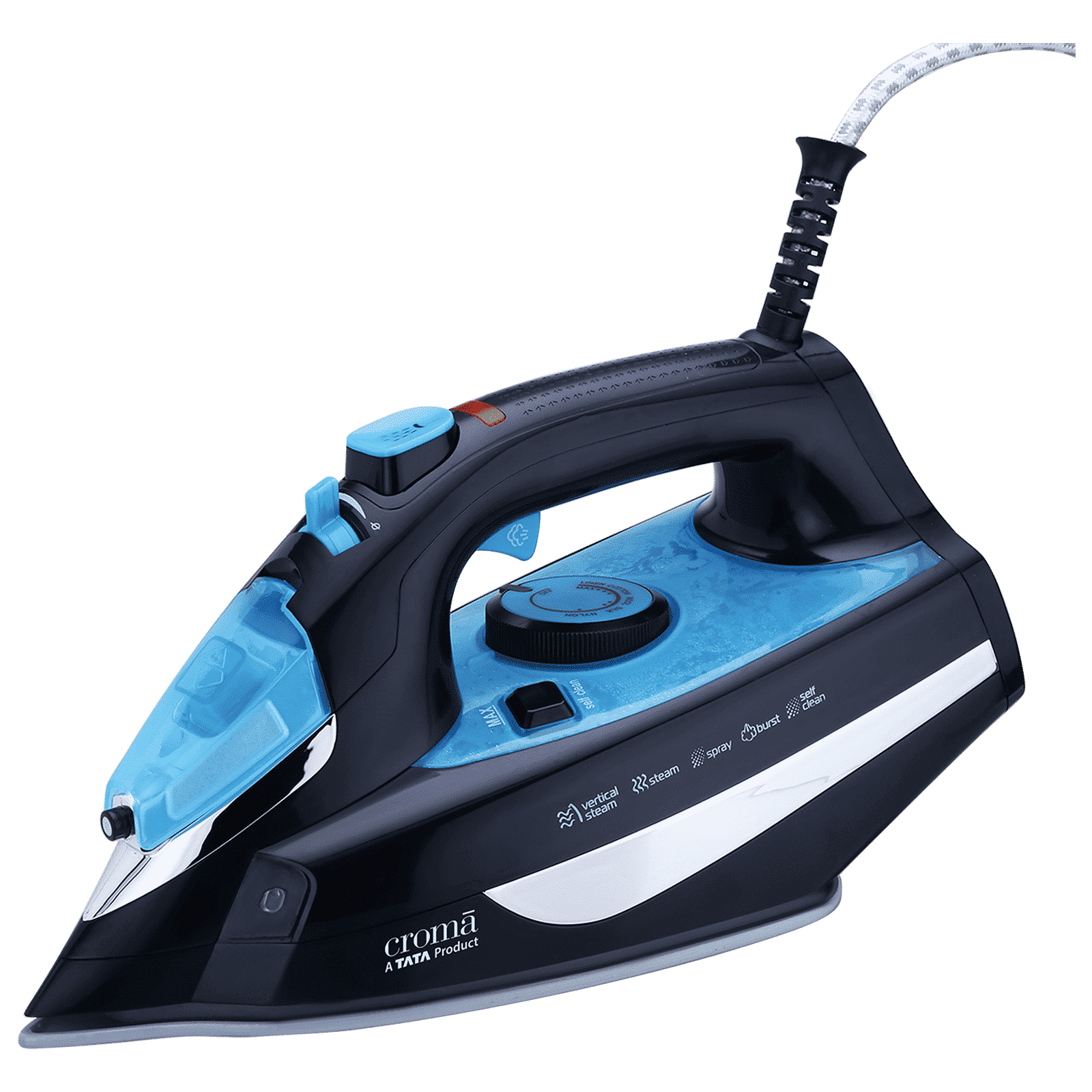 Croma 2000 Watts 300ml Steam Iron (Self Clean Function, Aqua Blue) Croma 2000 Watts 300ml Steam Iron (Self Clean Function, Aqua Blue)_1