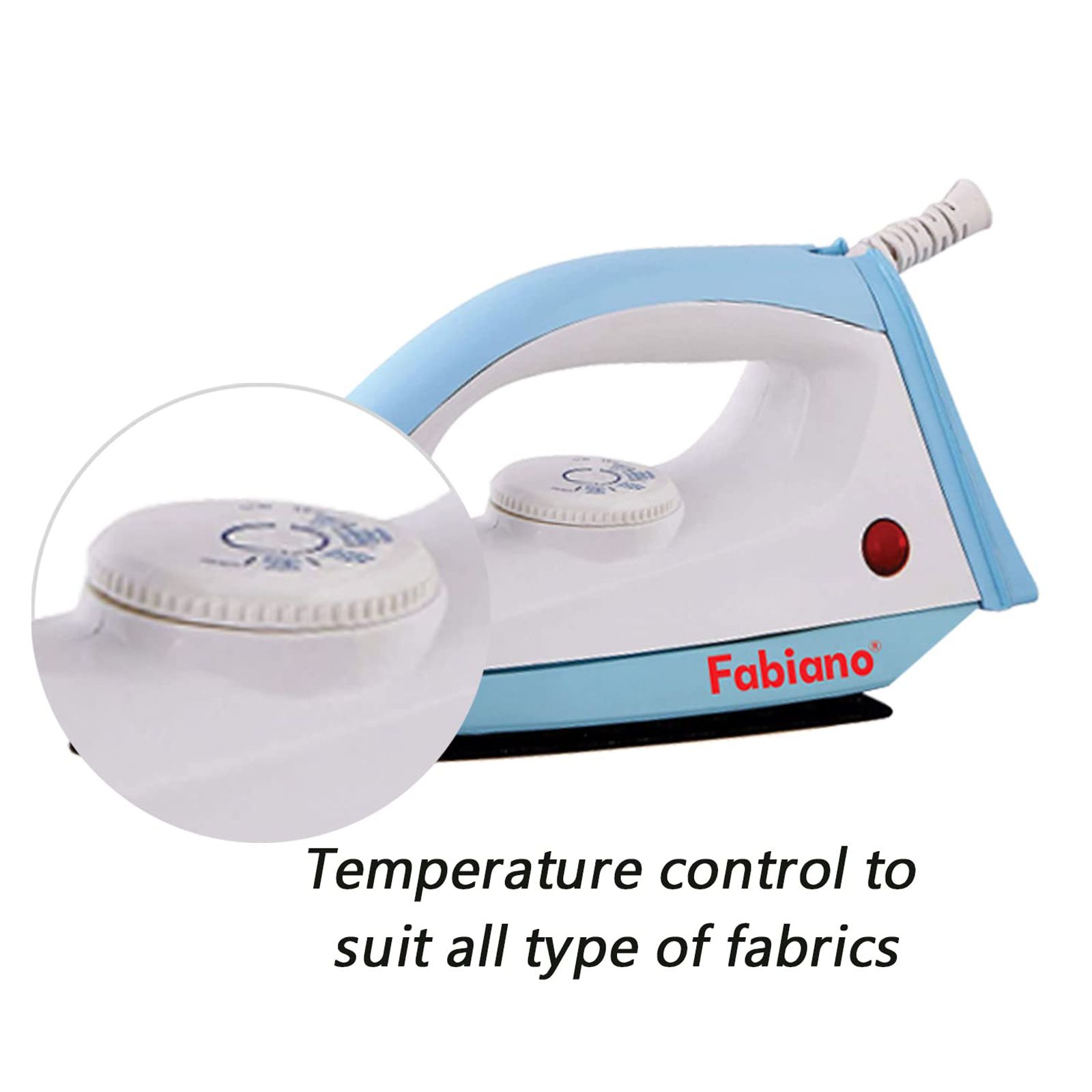 Fabiano Husky 1100 Watts Dry Iron (Comfortable Grip, White & Blue)_3