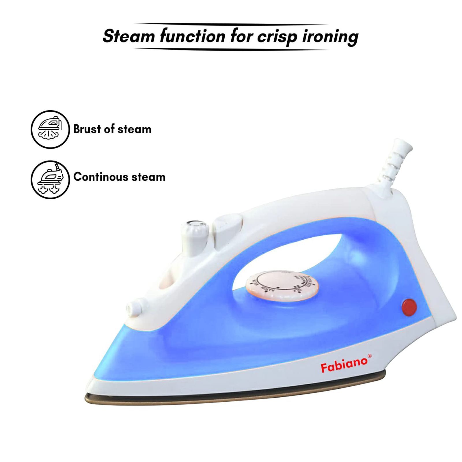 Fabiano FABSIHAZE 1200 Watts 200ml Steam Iron (Automatic Shut-Off, White & Blue) Fabiano FABSIHAZE 1200 Watts 200ml Steam Iron (Automatic Shut-Off, White & Blue)_4