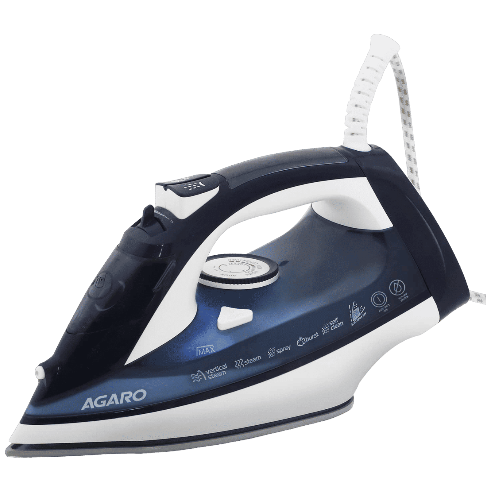 AGARO Royal 2000 Watts 320ml Steam Iron (Anti-Calc, Blue) AGARO Royal 2000 Watts 320ml Steam Iron (Anti-Calc, Blue)_1