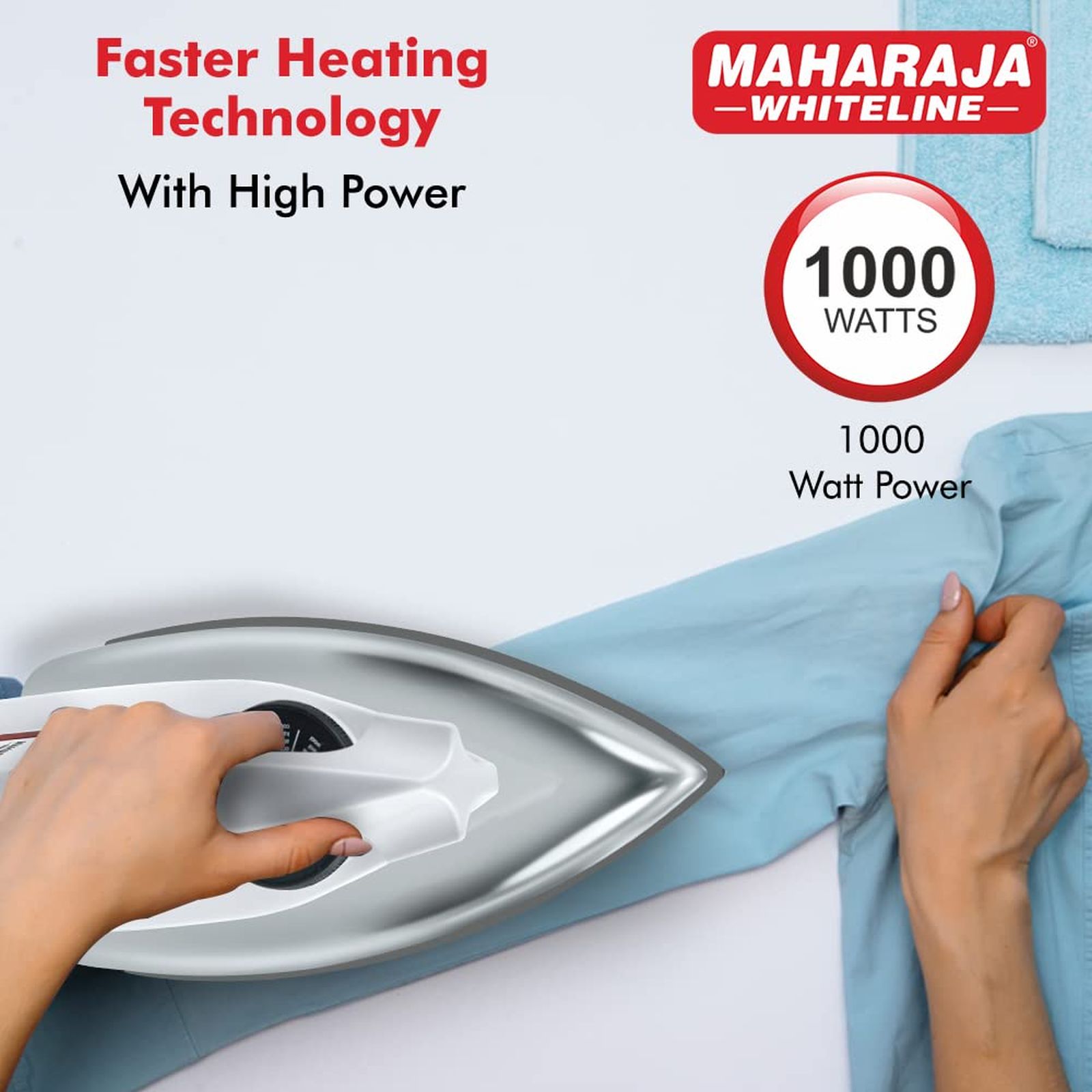 MAHARAJA WHITELINE Classico 1000 Watts Dry Iron (ISI Certified, White)_7