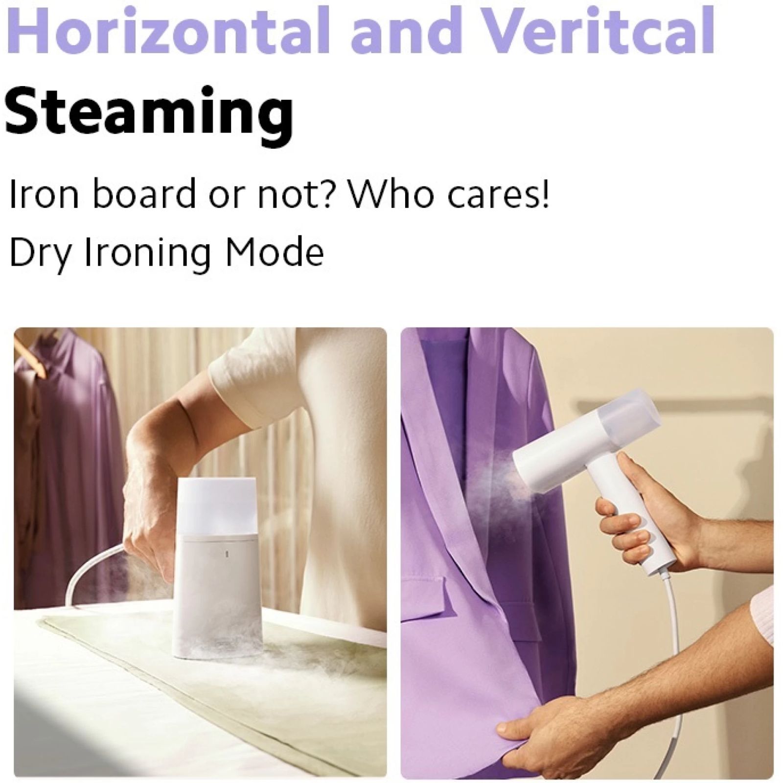 Xiaomi 1300 Watts Handheld Garment Steamer (165ml Water Tank, 1 Mode, Quick Steaming, White)_4