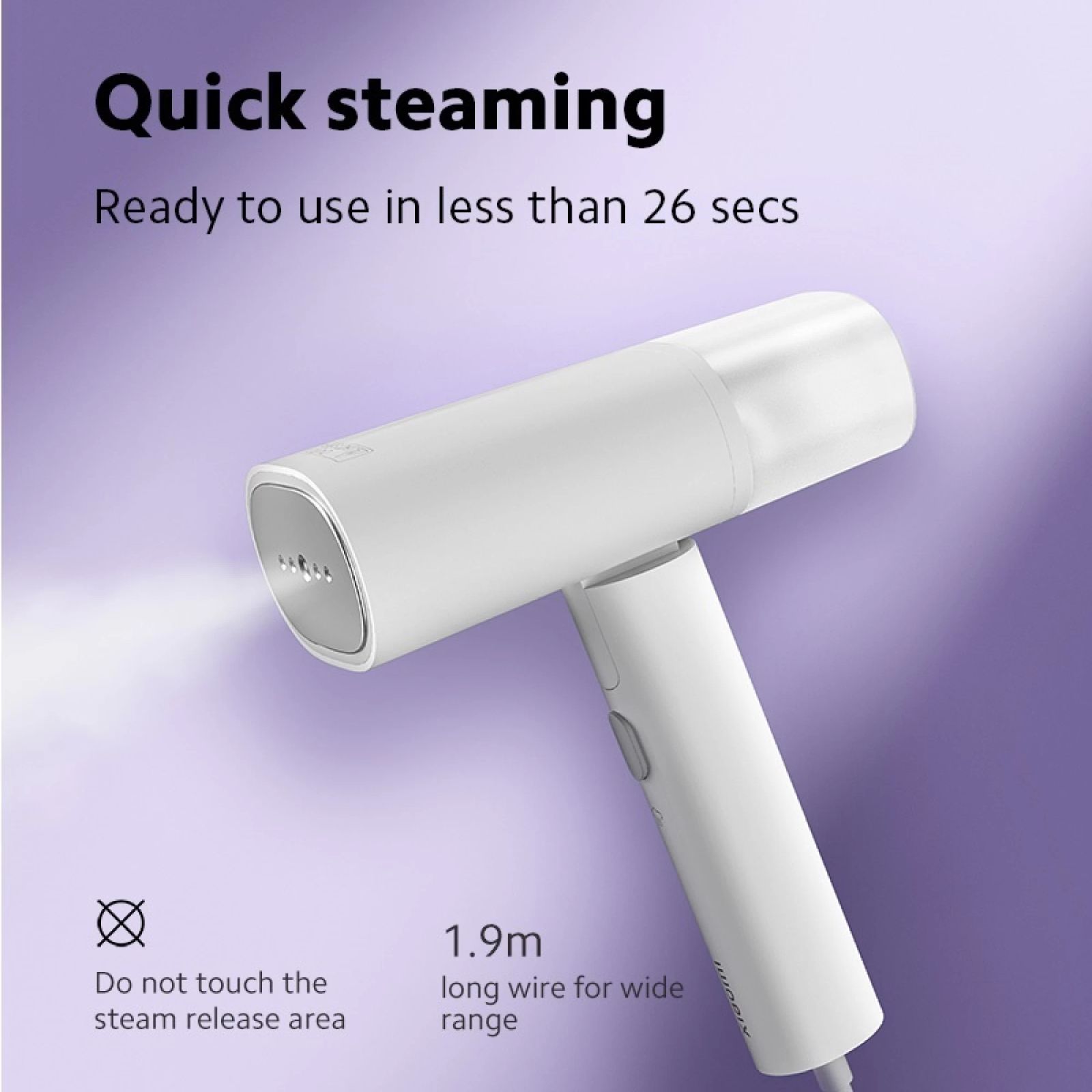 Xiaomi 1300 Watts Handheld Garment Steamer (165ml Water Tank, 1 Mode, Quick Steaming, White)_7