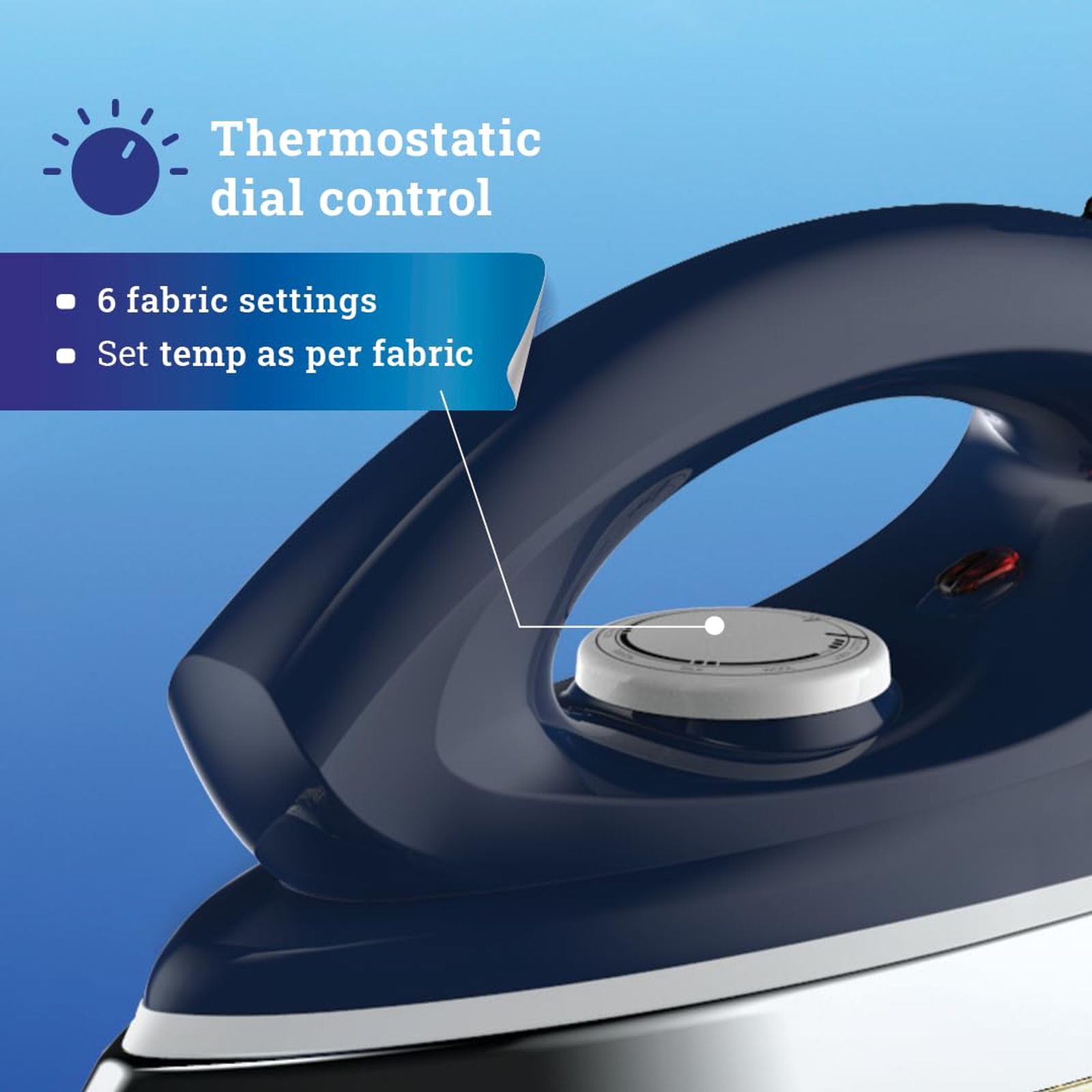 Crompton Rhino Plus 1250 Watts Dry Iron (Shockproof Handle, Blue)_7