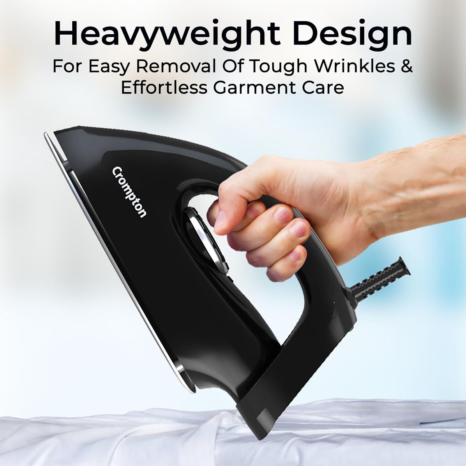 Crompton Desire Plus 1100 Watts Dry Iron (6 Fabric Settings, Black)_6