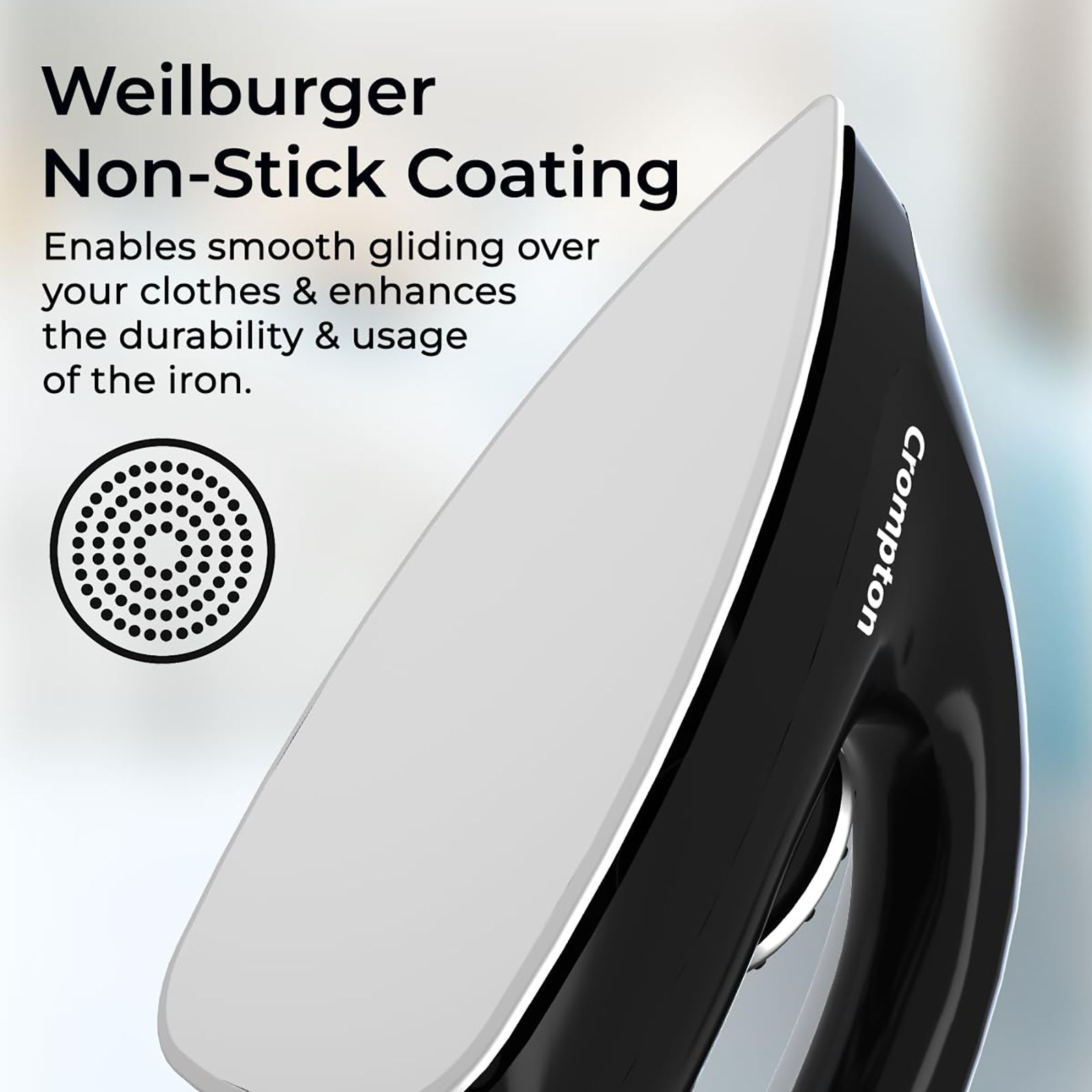 Crompton Desire Plus 1100 Watts Dry Iron (6 Fabric Settings, Black)_7