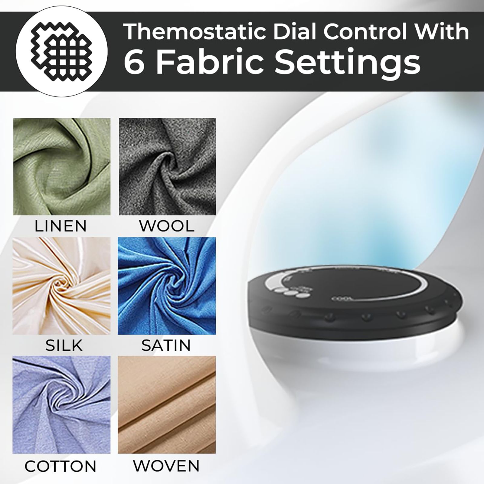 Crompton Desire Plus 1100 Watts Dry Iron (6 Fabric Settings, Black)_9