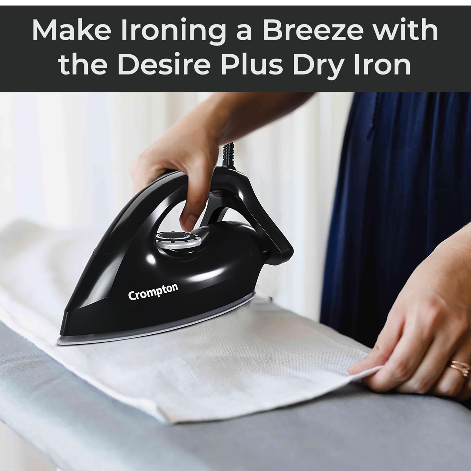 Crompton Desire Plus 1100 Watts Dry Iron (6 Fabric Settings, Black)_11