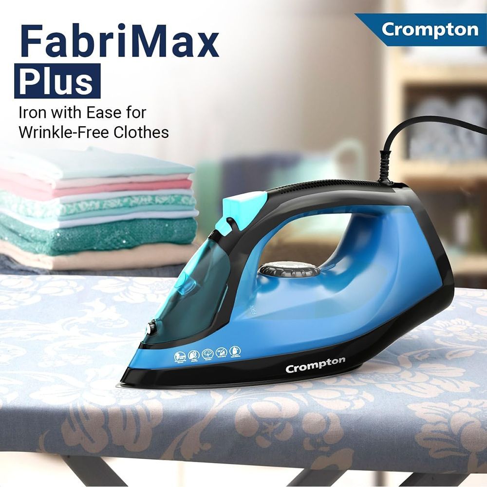 Crompton FabrimaX Plus 1250 Watts 200ml Steam Iron (6 Fabric Settings, Black & Blue) Crompton FabrimaX Plus 1250 Watts 200ml Steam Iron (6 Fabric Settings, Black & Blue)_3