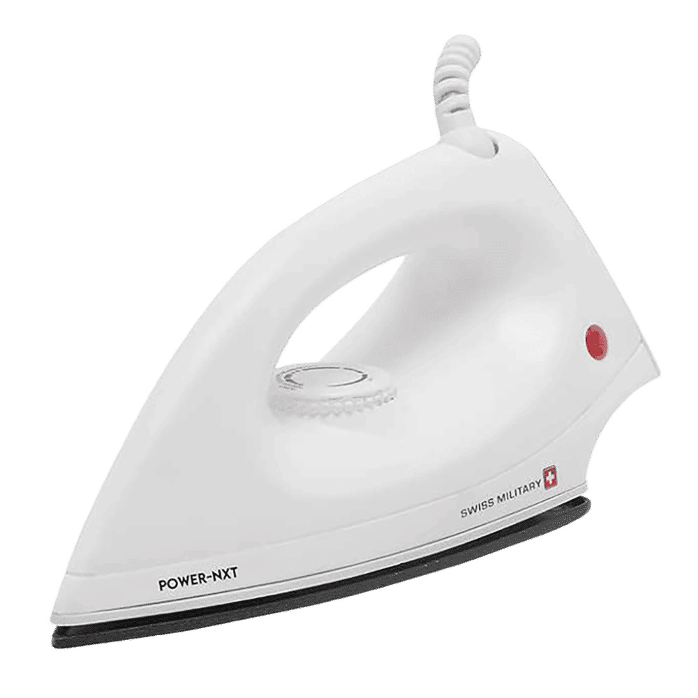 SWISS MILITARY Power Nxt 1000 Watts Dry Iron (Auto Shut-Off, White)_1