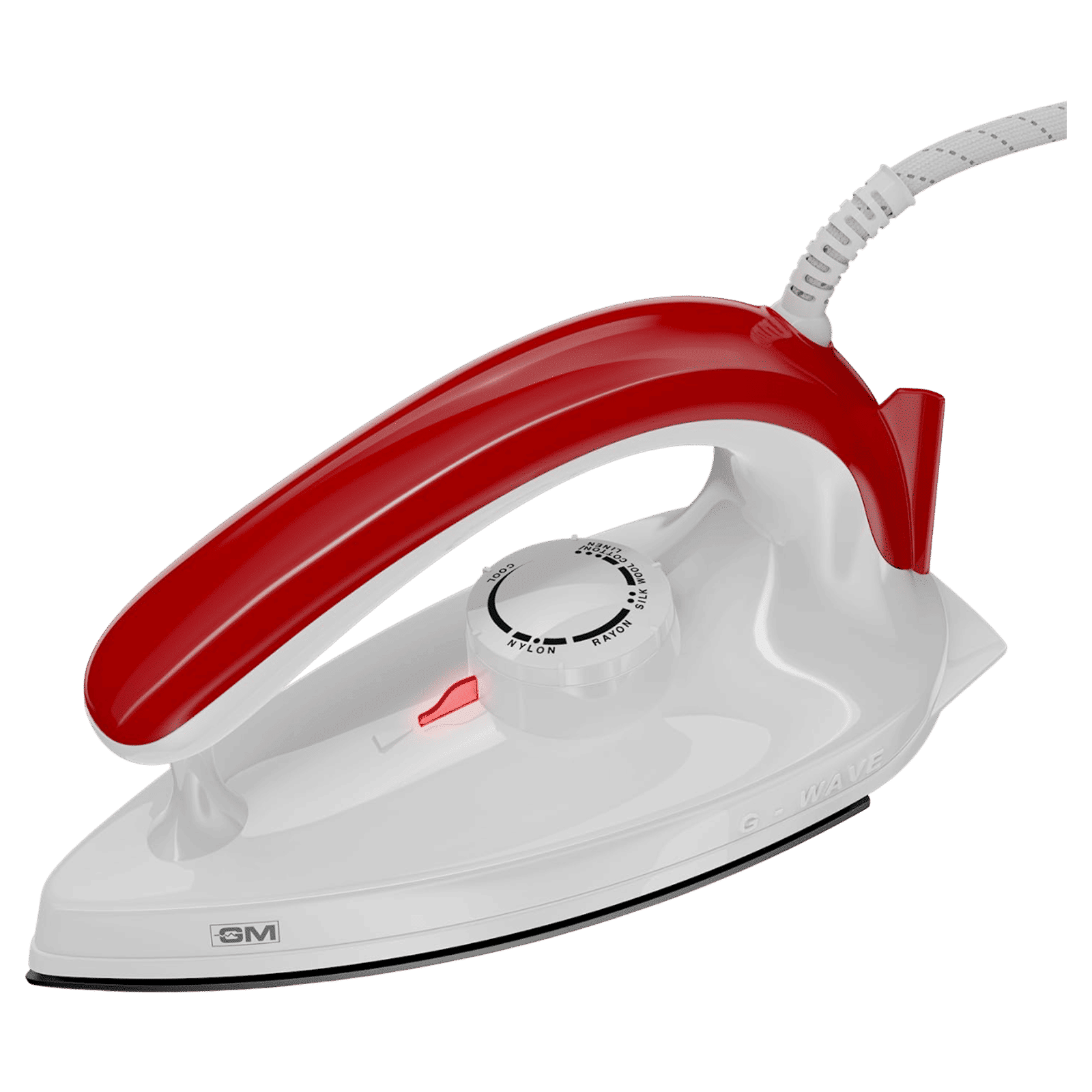 GM Wave 1000 Watts Dry Iron (360 Degree Swivel Cord, Red)_1