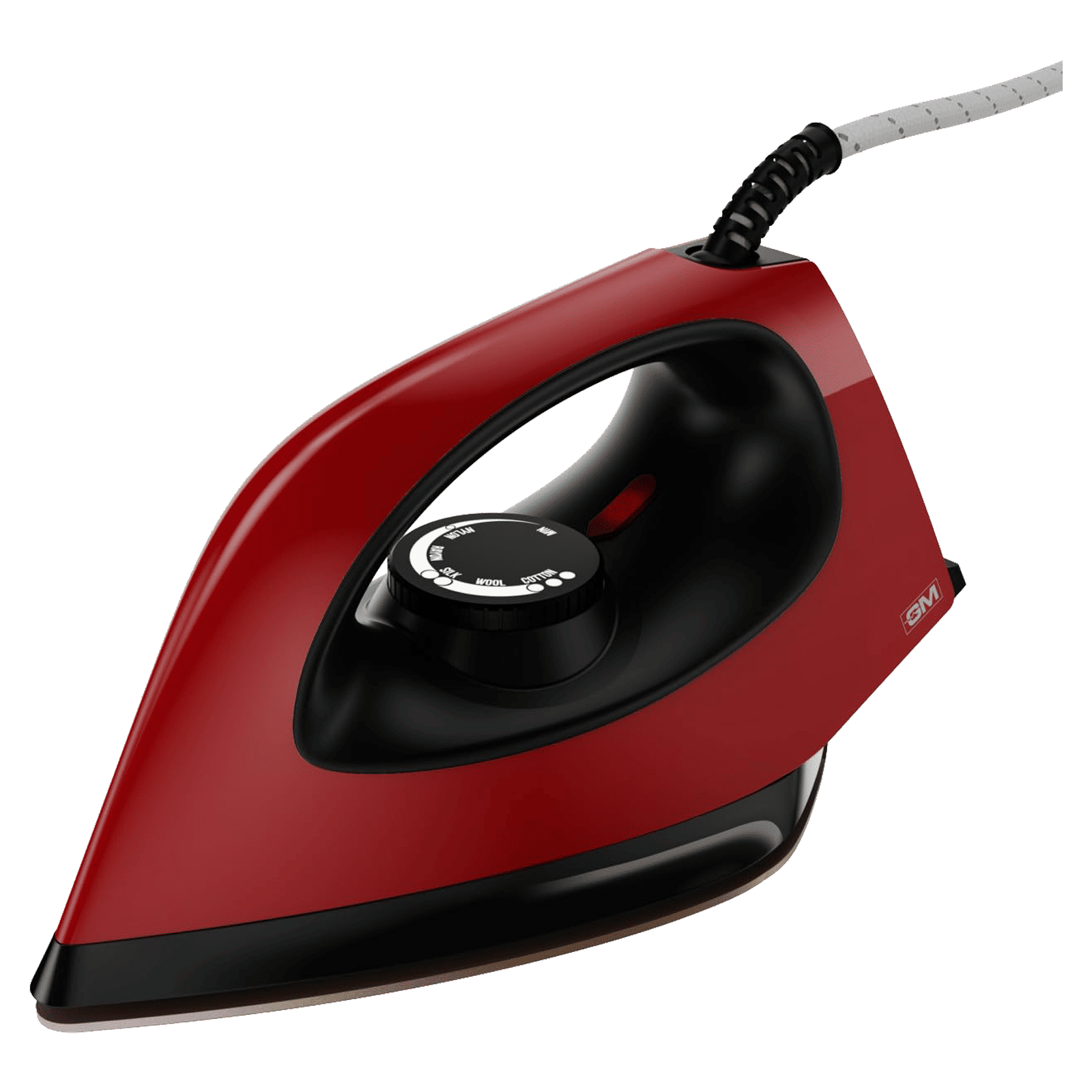 GM Orca 1100 Watts Dry Iron (360 Degree Swivel Cord, Red)_1