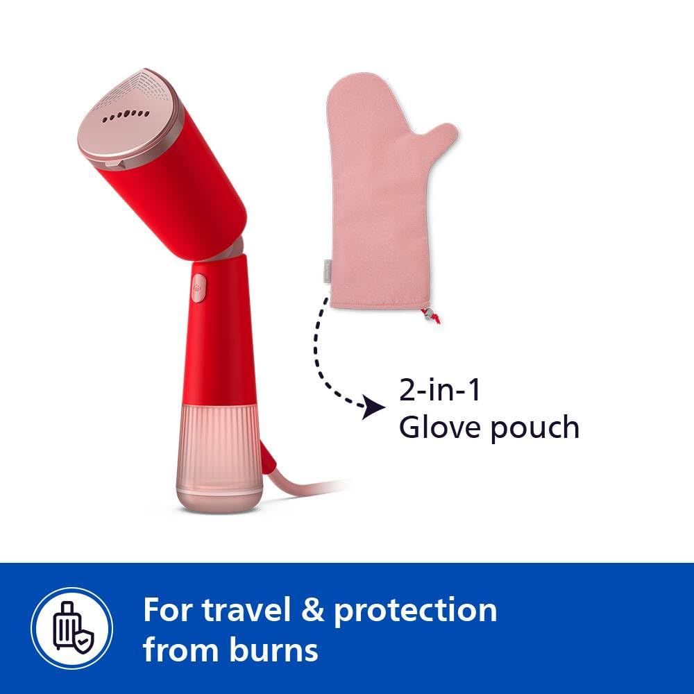 PHILIPS 5000 Series 1400 Watts Handheld Garment Steamer (120ml Water Tank, 2 Modes, Drip Stop, Orange Red)_9