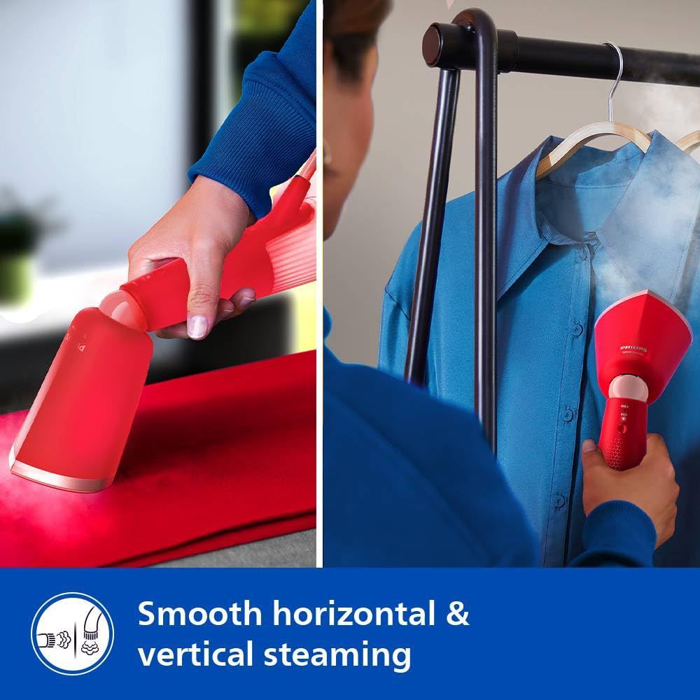 PHILIPS 5000 Series 1400 Watts Handheld Garment Steamer (120ml Water Tank, 2 Modes, Drip Stop, Orange Red)_10