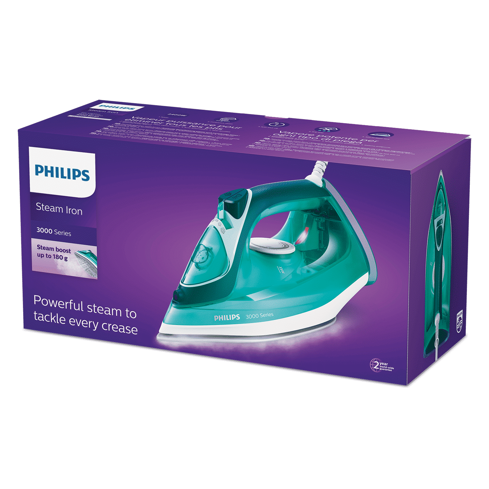 PHILIPS Speed Pro 2400 Watts 300ml Steam Iron (Drip Stop Technology, Green)_9