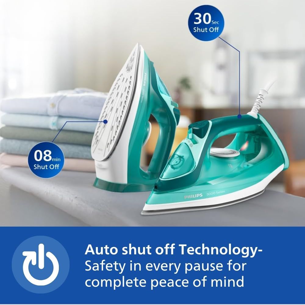 PHILIPS Speed Pro 2400 Watts 300ml Steam Iron (Drip Stop Technology, Green)_11
