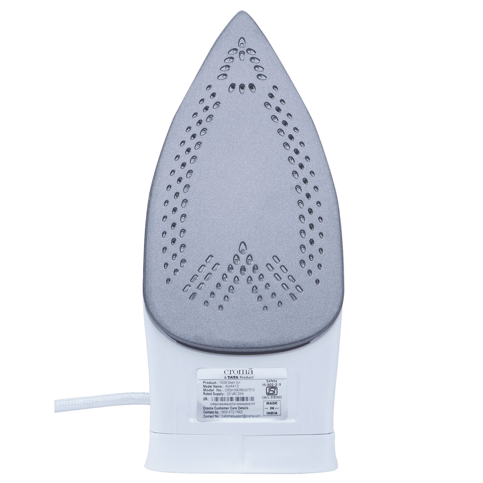 Croma 1600 Watts 210ml Steam Iron (2025 Model, 360 Degree Swivel Cord, Brown)_15