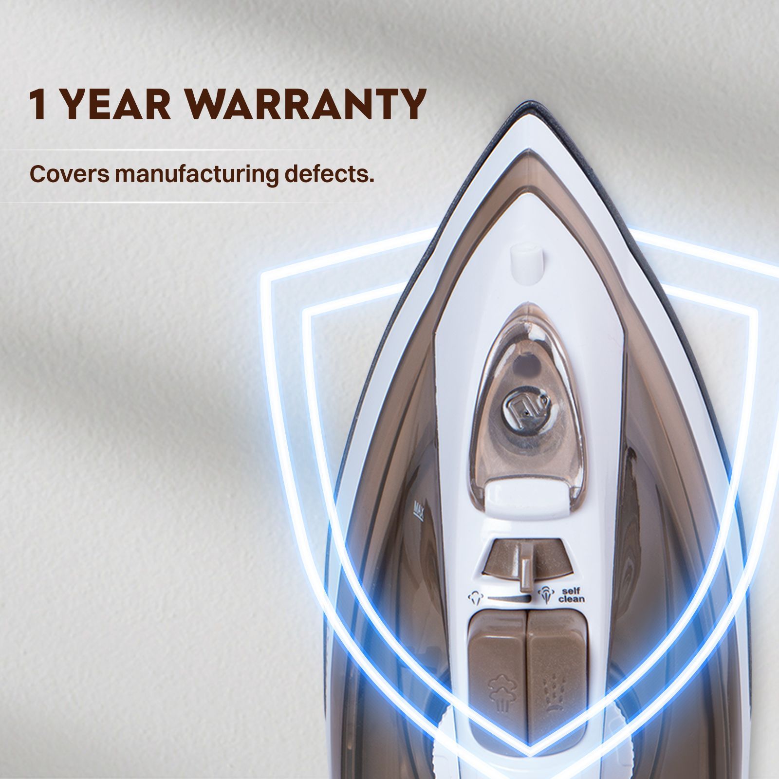 Croma 1600 Watts 210ml Steam Iron (2025 Model, 360 Degree Swivel Cord, Brown)_7