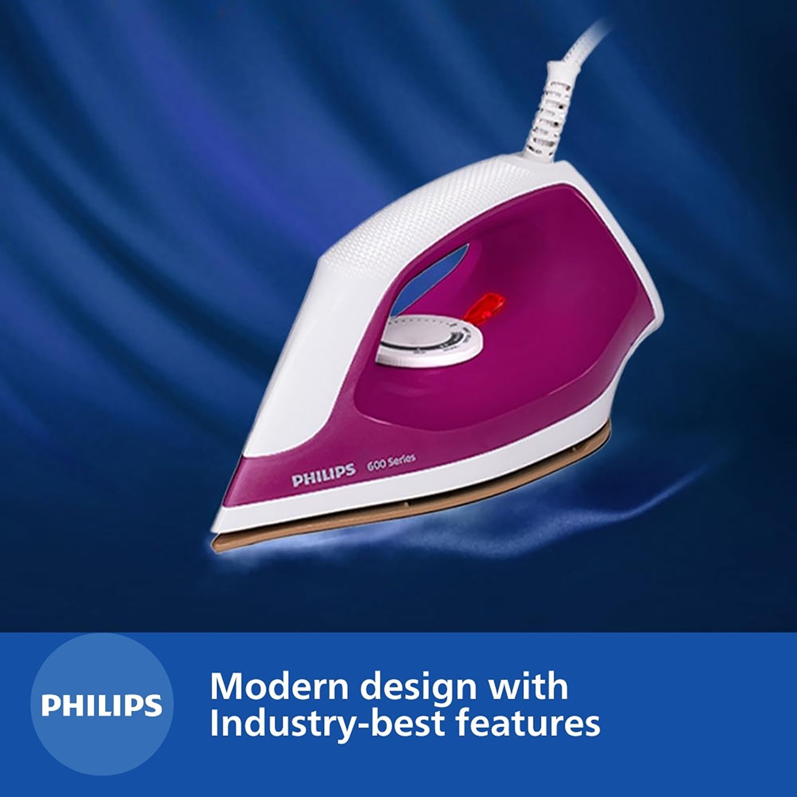 PHILIPS DST0610/30 1000 Watts Dry Iron (Temperature Control, Deep Purple)_5