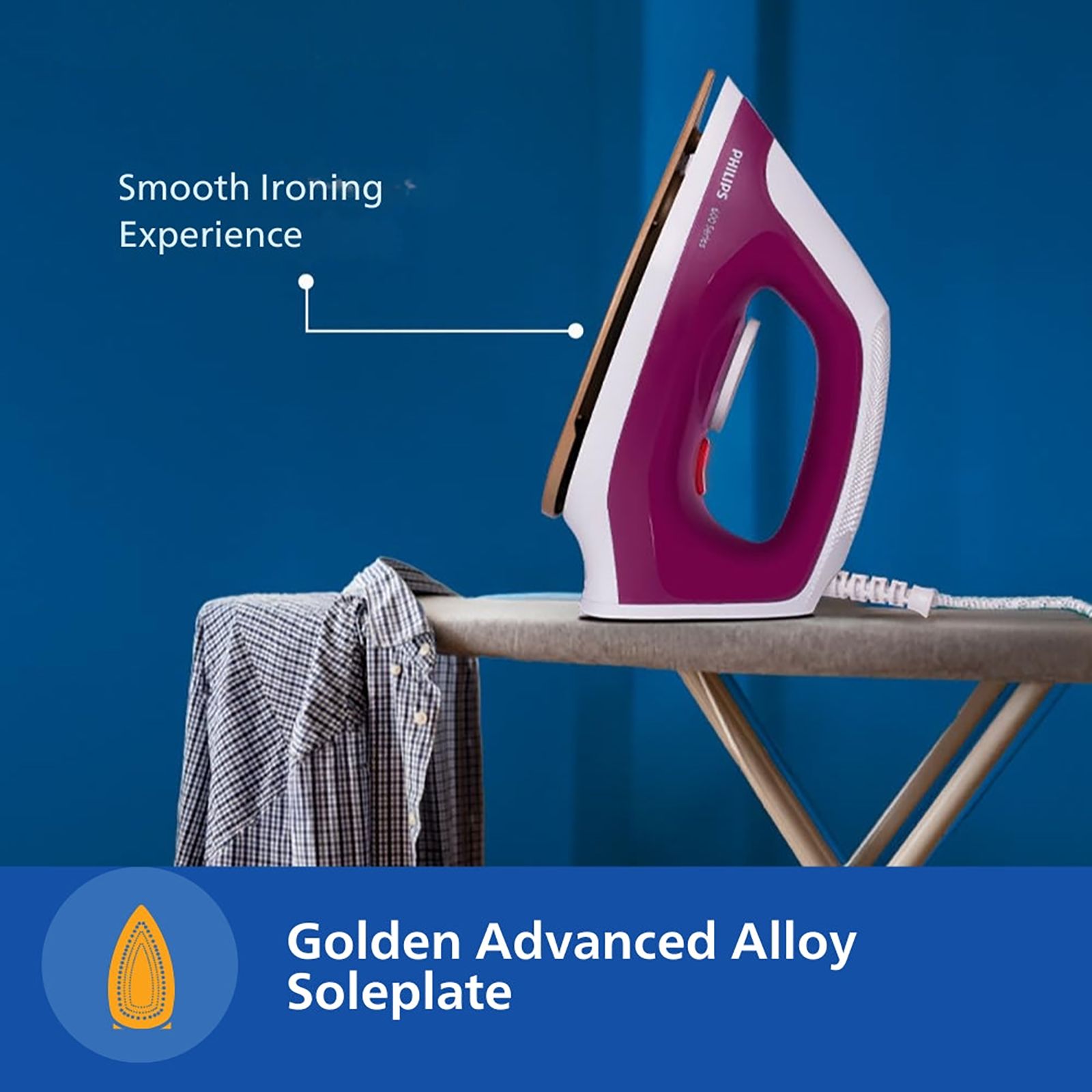 PHILIPS DST0610/30 1000 Watts Dry Iron (Temperature Control, Deep Purple)_7