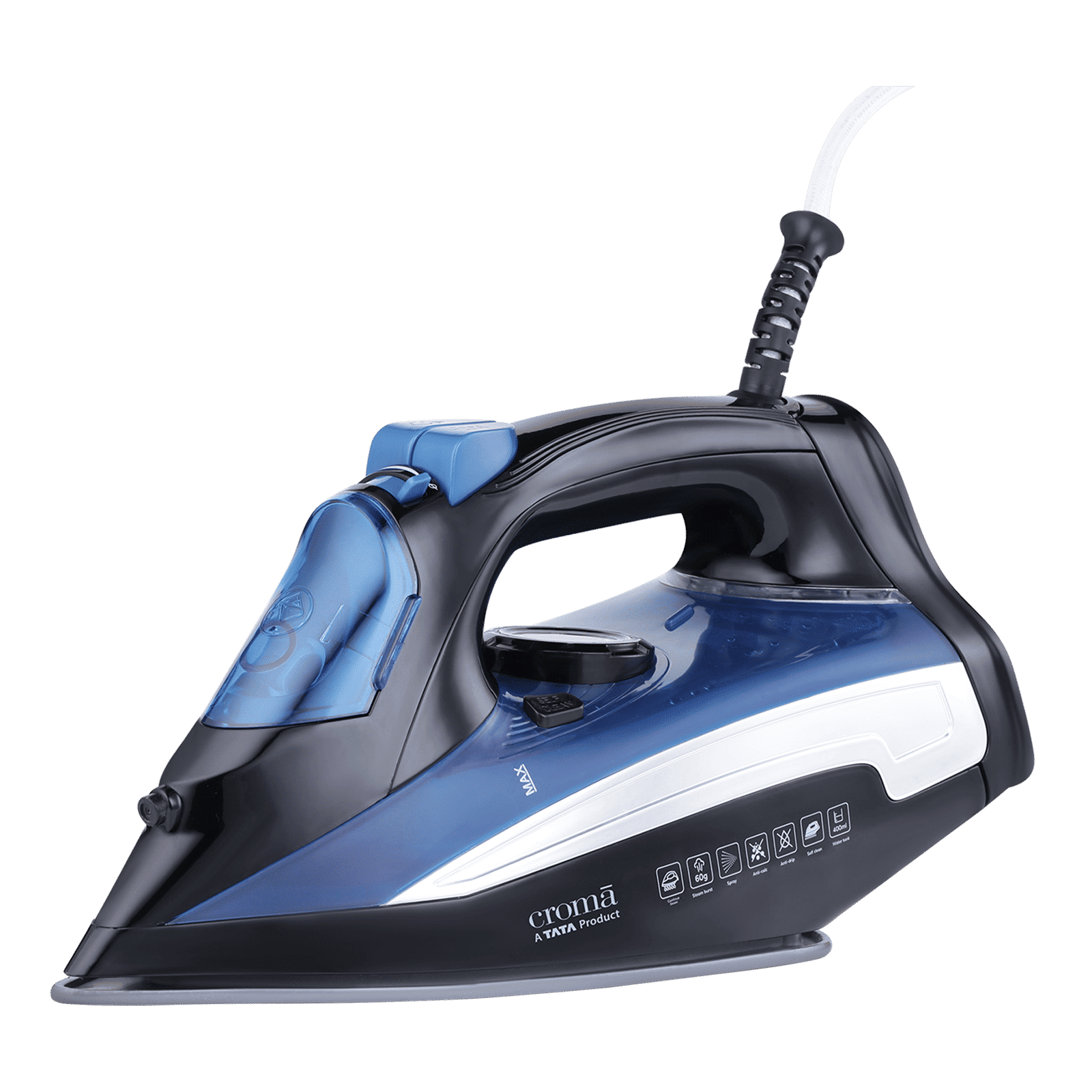 Croma AV4414 2200 Watts 400 ml Steam Iron (Temperature Control, Blue)_1