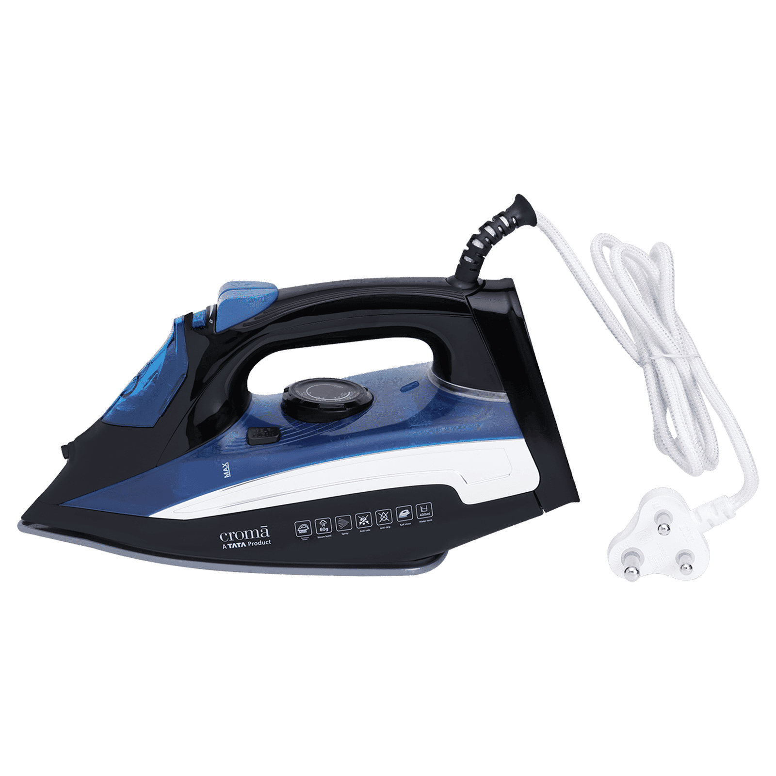 Croma AV4414 2200 Watts 400 ml Steam Iron (Temperature Control, Blue)_6