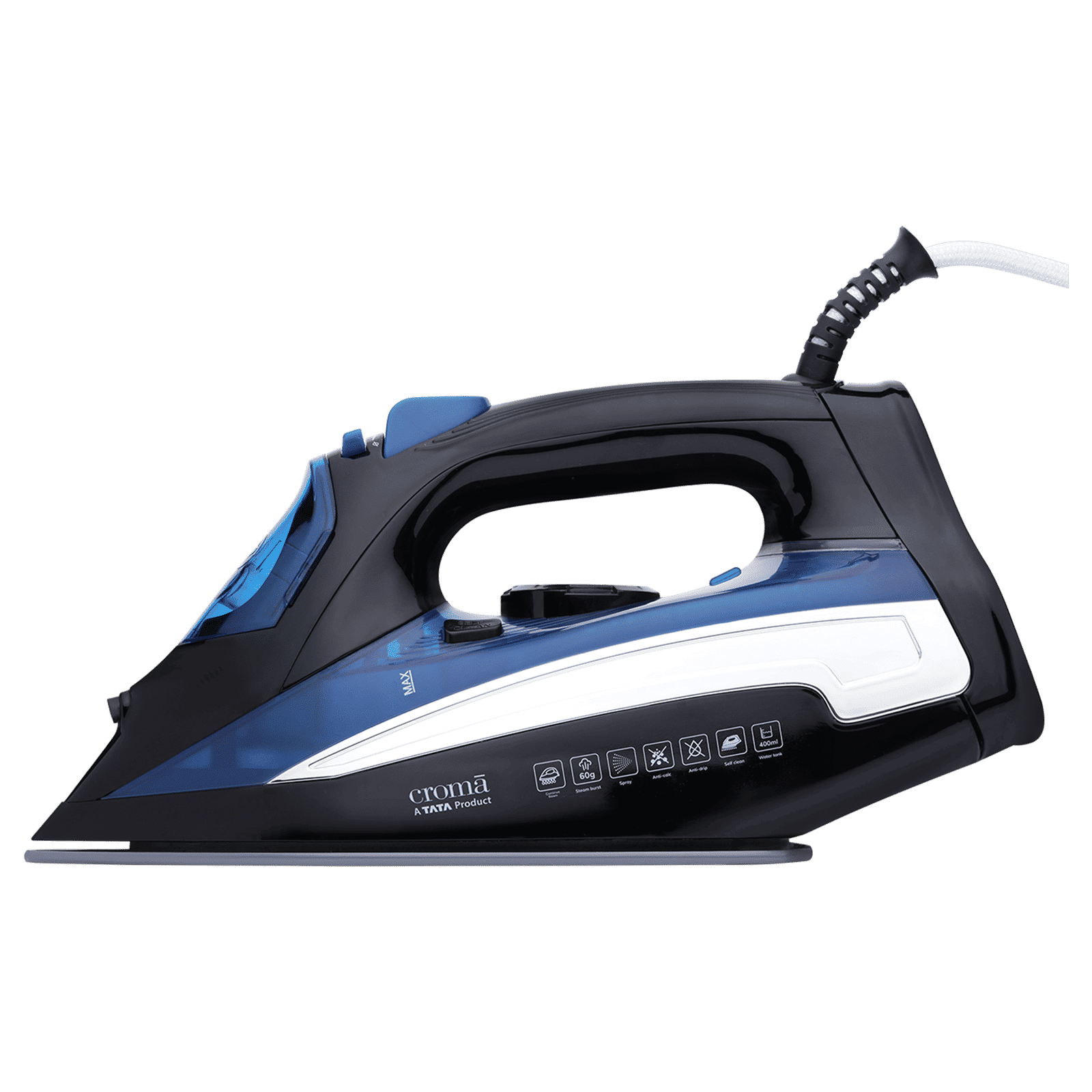 Croma AV4414 2200 Watts 400 ml Steam Iron (Temperature Control, Blue)_7