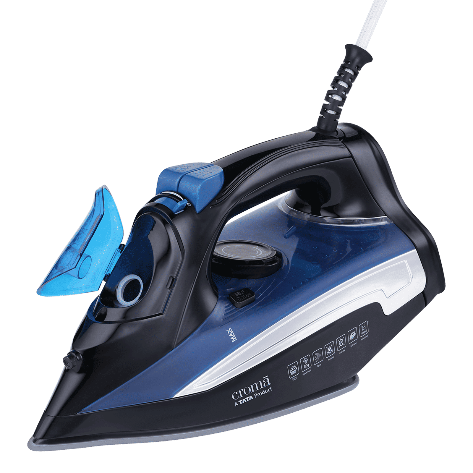 Croma AV4414 2200 Watts 400 ml Steam Iron (Temperature Control, Blue)_9