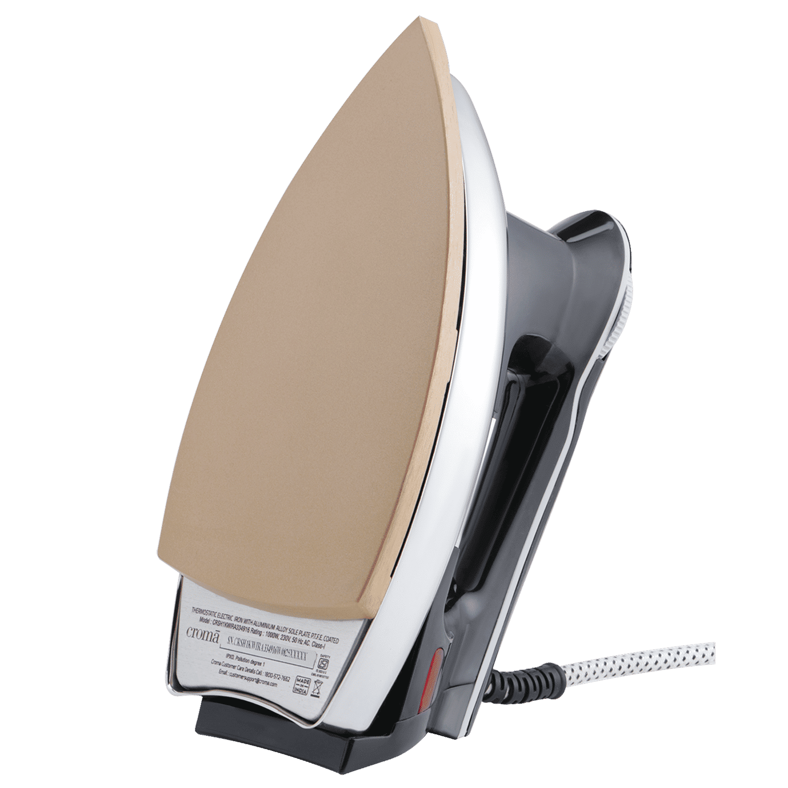 Croma AV4416 1000 Watts Dry Iron (Non-Stick Coated Soleplate, Black) Croma AV4416 1000 Watts Dry Iron (Non-Stick Coated Soleplate, Black)_5