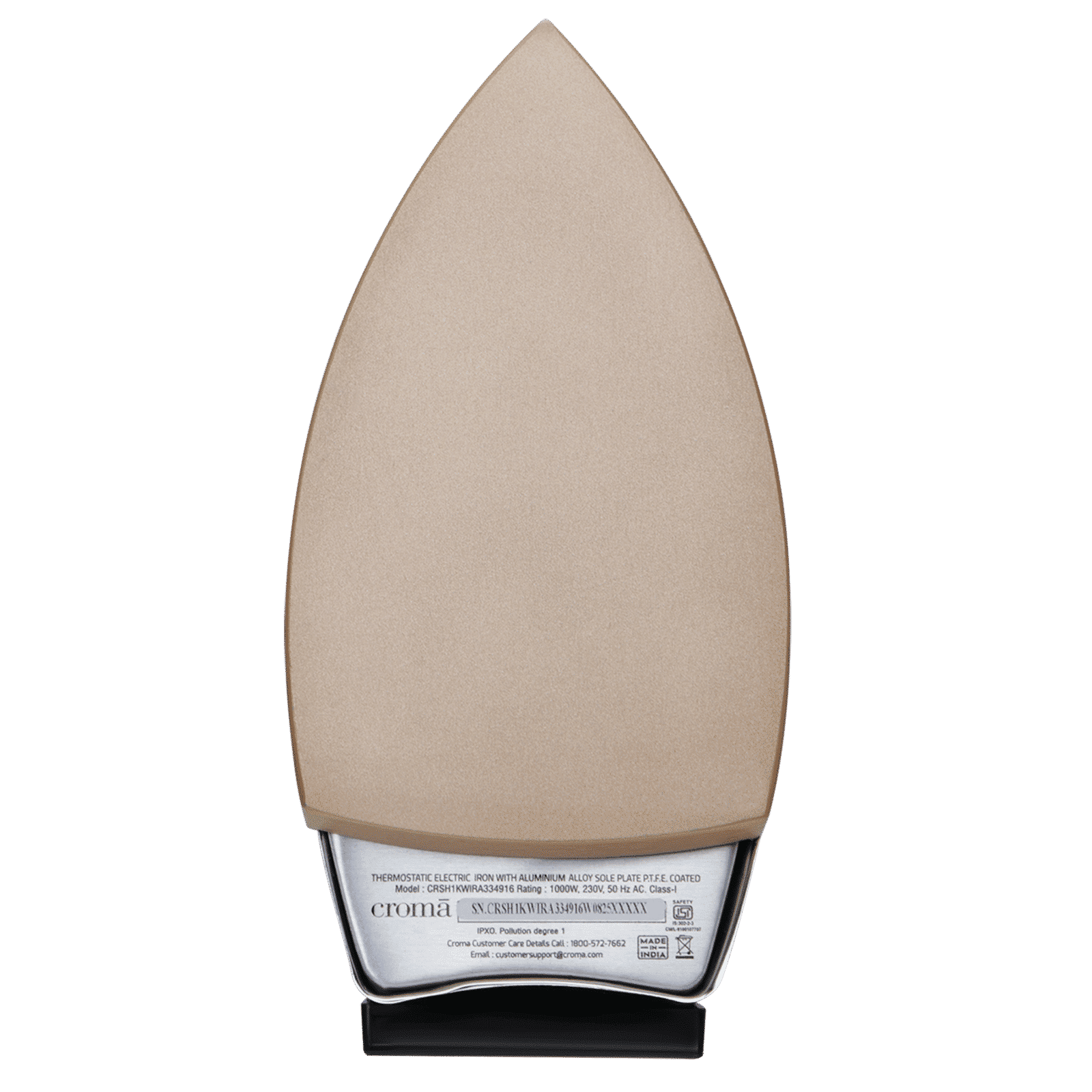 Croma AV4416 1000 Watts Dry Iron (Non-Stick Coated Soleplate, Black) Croma AV4416 1000 Watts Dry Iron (Non-Stick Coated Soleplate, Black)_4