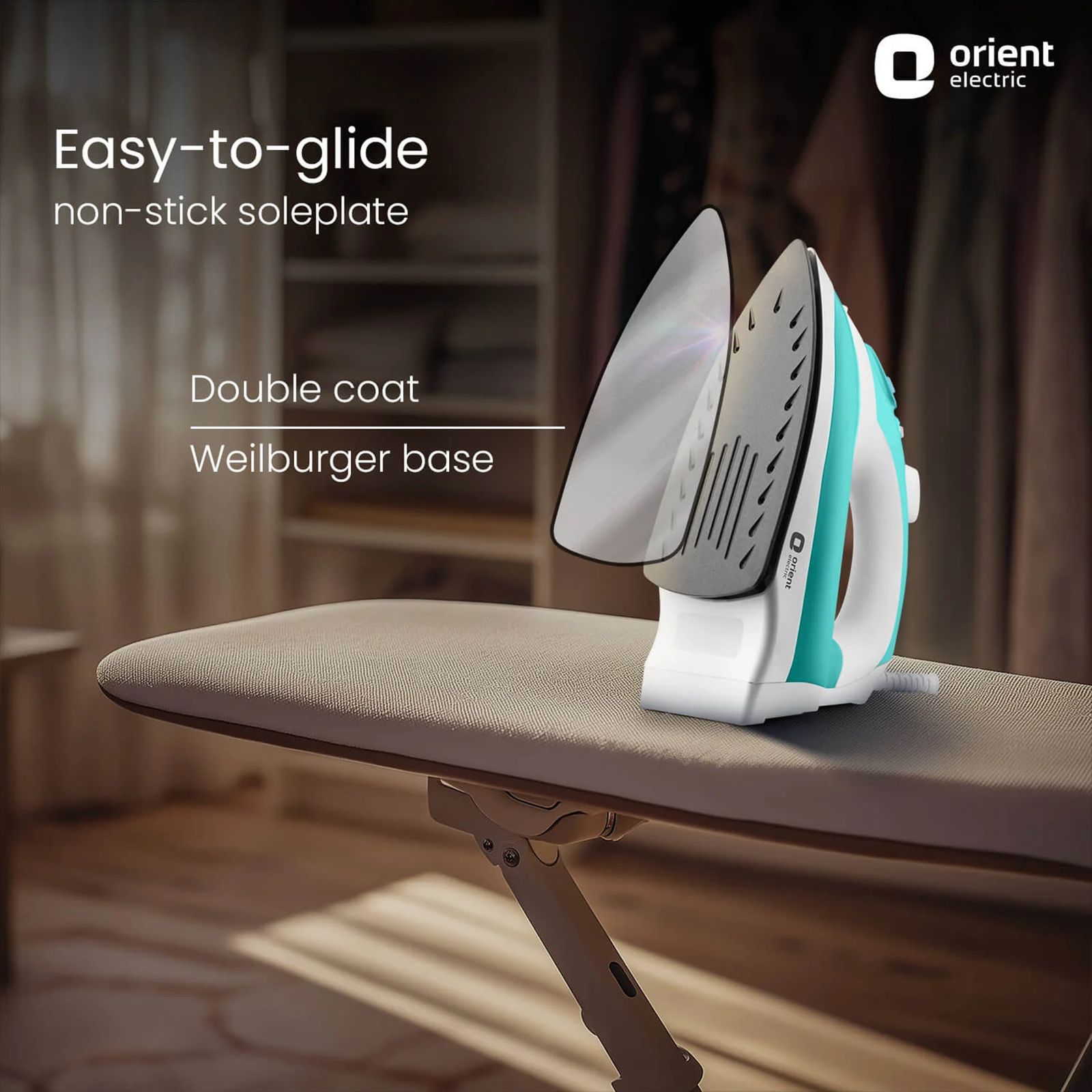 Orient 1440 Watts 200ml Steam Iron (Temperature Control, Green)_8