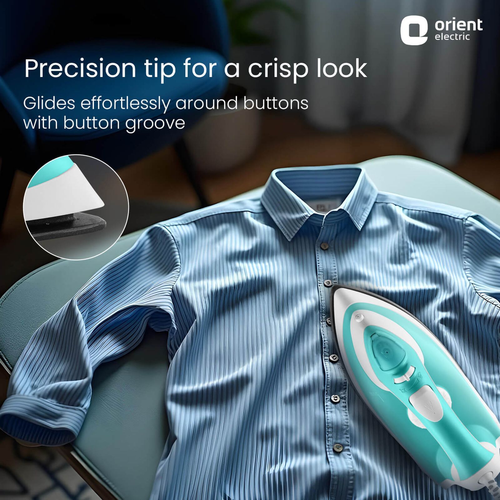 Orient 1440 Watts 200ml Steam Iron (Temperature Control, Green)_11