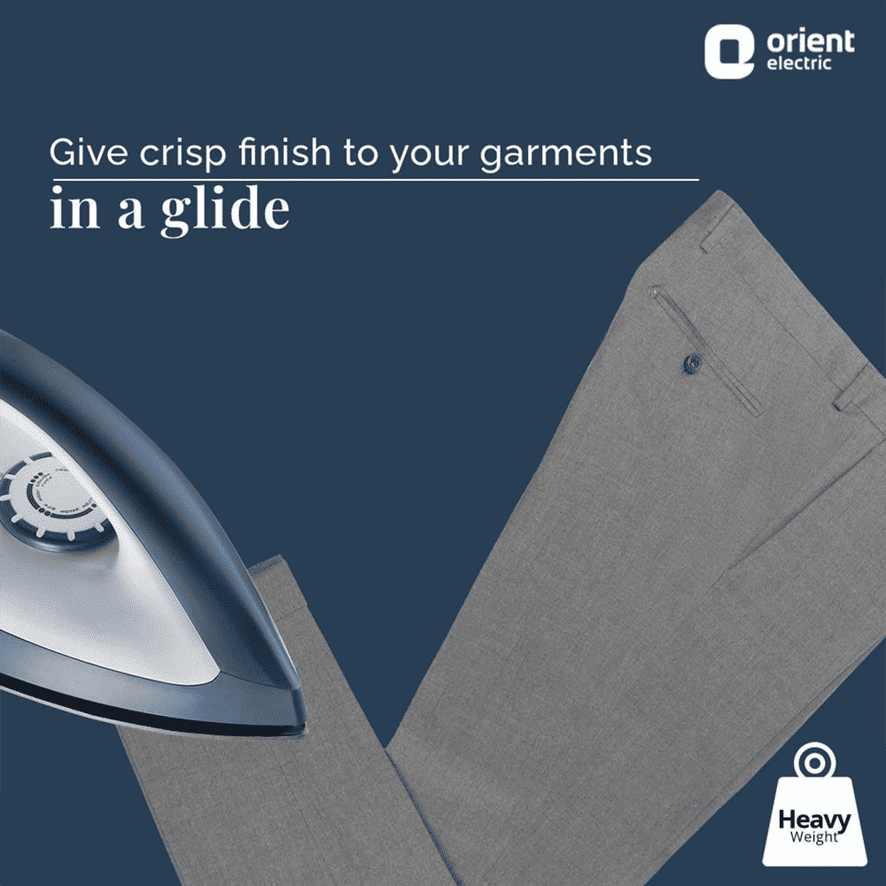 Orient Lyvi 1100 Watts Dry Iron (Quick Heat Technology, White & Blue)_7