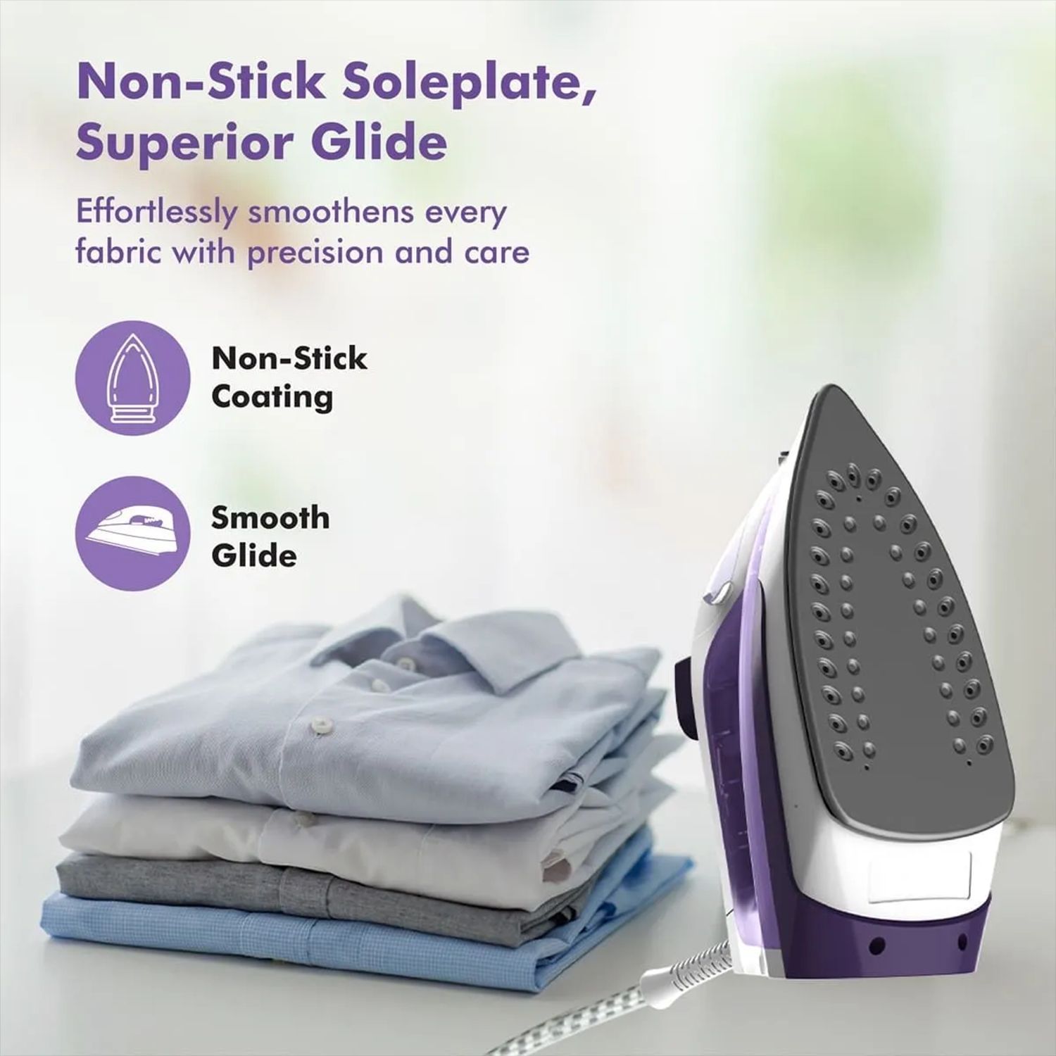 HAVELLS Stella 2000 Watts 220ml Steam Iron (Vertical & Horizontal Steam Burst, Purple)_9