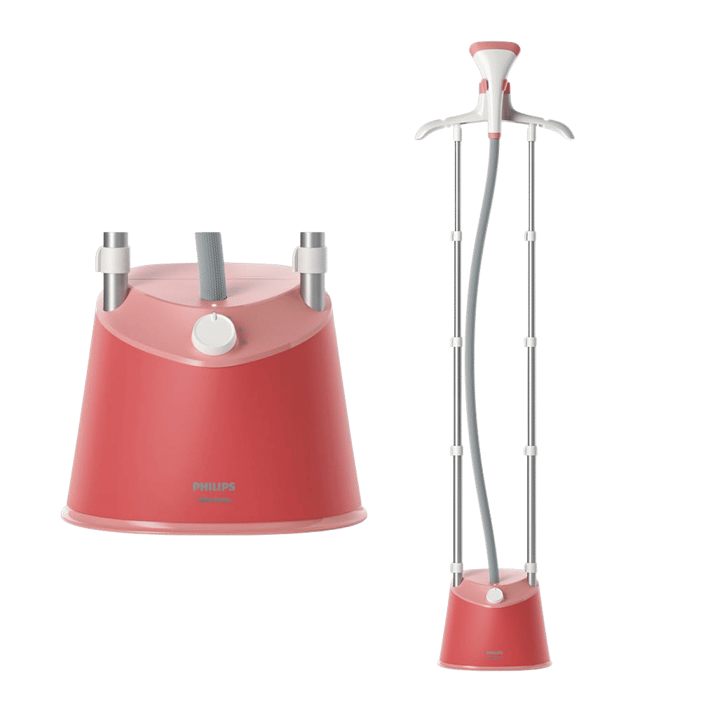 PHILIPS STE1020/40 1800 Watts Standing Garment Steamer (1800ml Water Tank, 3 Modes, Adjustable Double Poles, Soft Red) PHILIPS STE1020/40 1800 Watts Standing Garment Steamer (1800ml Water Tank, 3 Modes, Adjustable Double Poles, Soft Red)_1