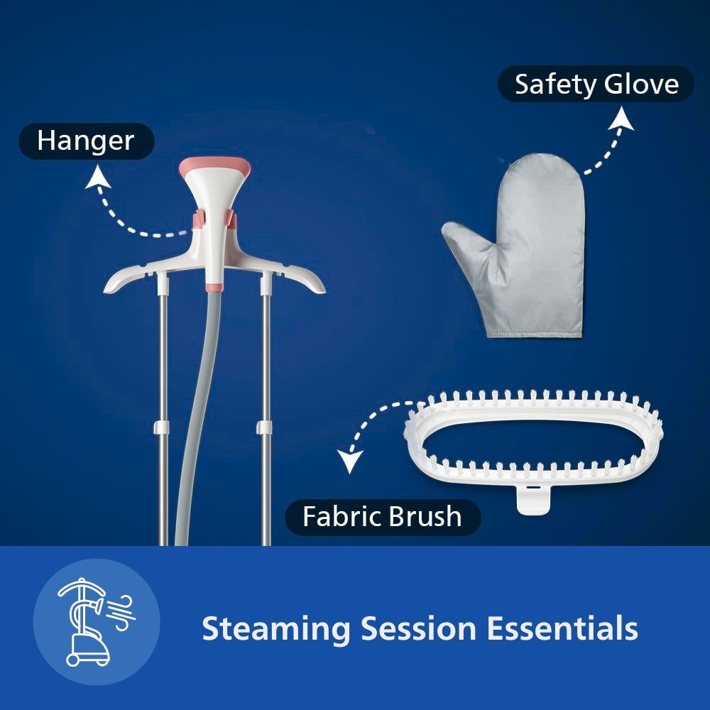 PHILIPS STE1020/40 1800 Watts Standing Garment Steamer (1800ml Water Tank, 3 Modes, Adjustable Double Poles, Soft Red) PHILIPS STE1020/40 1800 Watts Standing Garment Steamer (1800ml Water Tank, 3 Modes, Adjustable Double Poles, Soft Red)_5