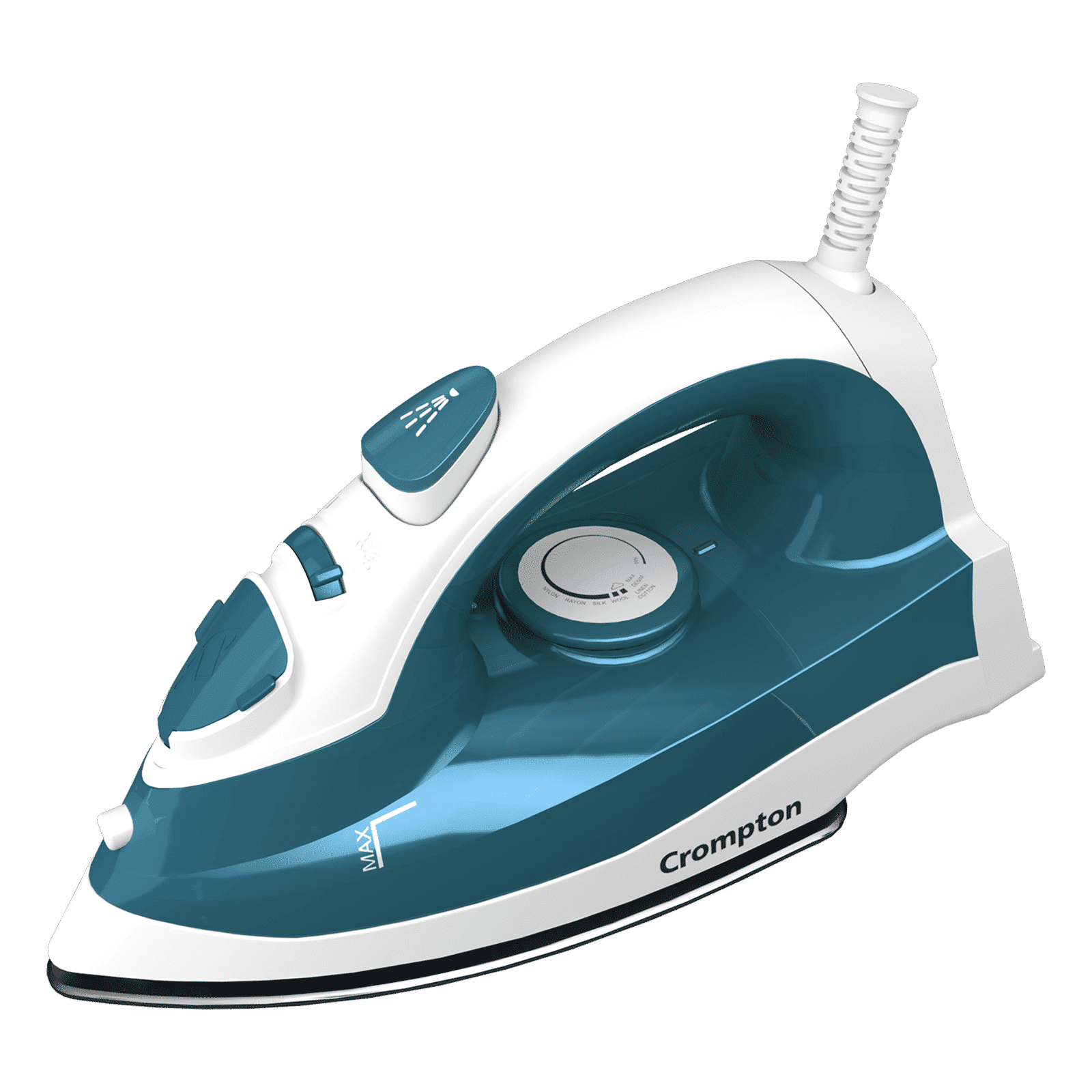 Crompton FabriMax Neo 1250 Watts 200ml Steam Iron (6 Fabric Settings, White & Teal)_5