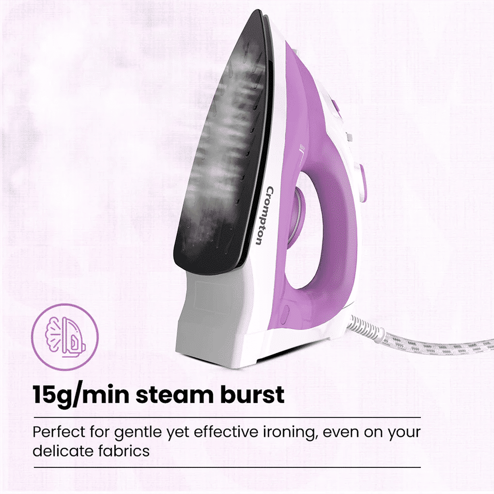 Crompton FabriMagic Neo 1440 Watts 200ml Steam Iron (6 Fabric Settings, White & Pink)_9