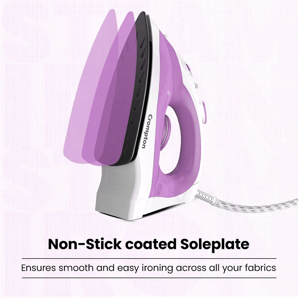 Crompton FabriMagic Neo 1440 Watts 200ml Steam Iron (6 Fabric Settings, White & Pink)_10