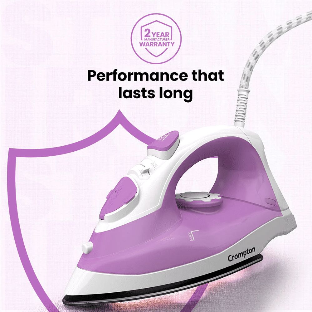 Crompton FabriMagic Neo 1440 Watts 200ml Steam Iron (6 Fabric Settings, White & Pink)_12