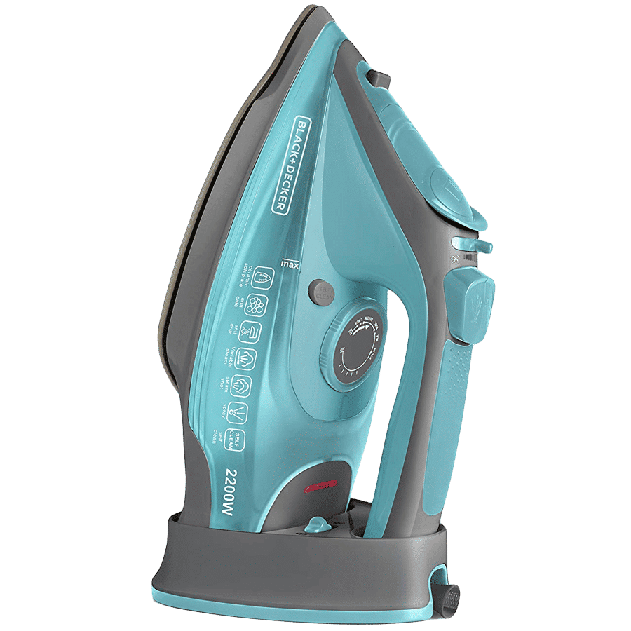 BLACK&DECKER BXIR2201IN 2200 Watt 350 ml Steam Iron (12940, Green)_1