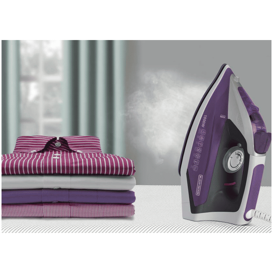 BLACK+DECKER BXIR1801IN 1800 Watts 220ml Steam Iron (Anti Drip, Purple)_6