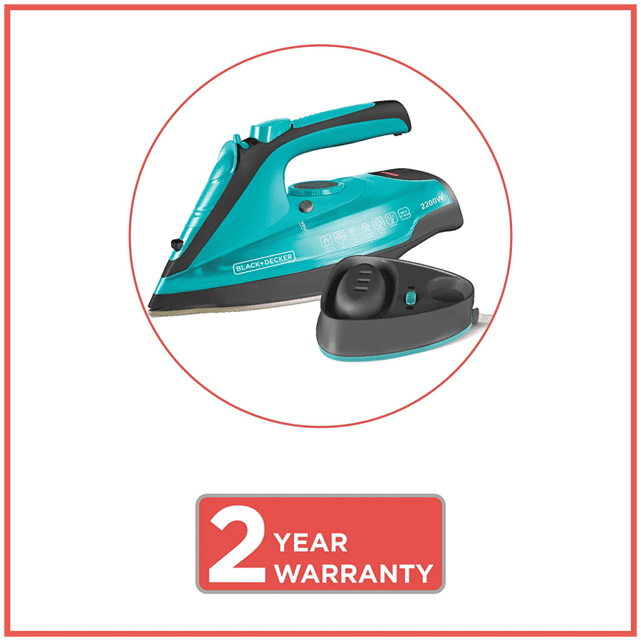 BLACK&DECKER BXIR2201IN 2200 Watt 350 ml Steam Iron (12940, Green)_6