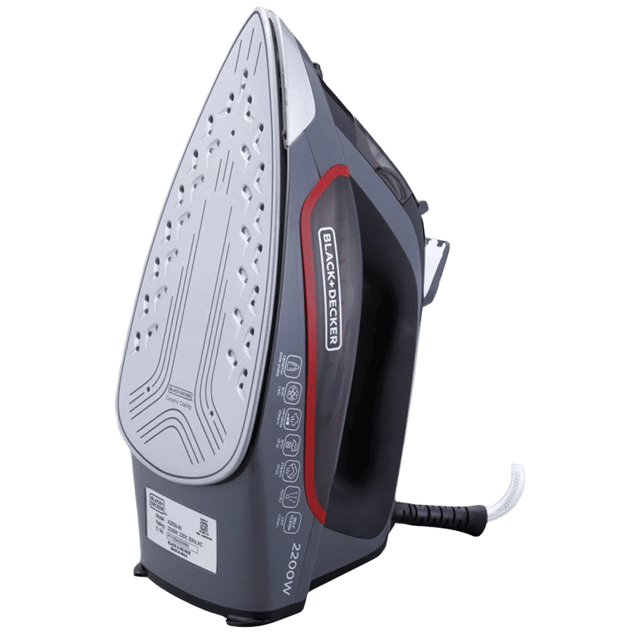 Black & Decker 2200 Watts 380ml Steam Iron (Ceramic Sole Plate, BXIR2202IN, Grey)_3