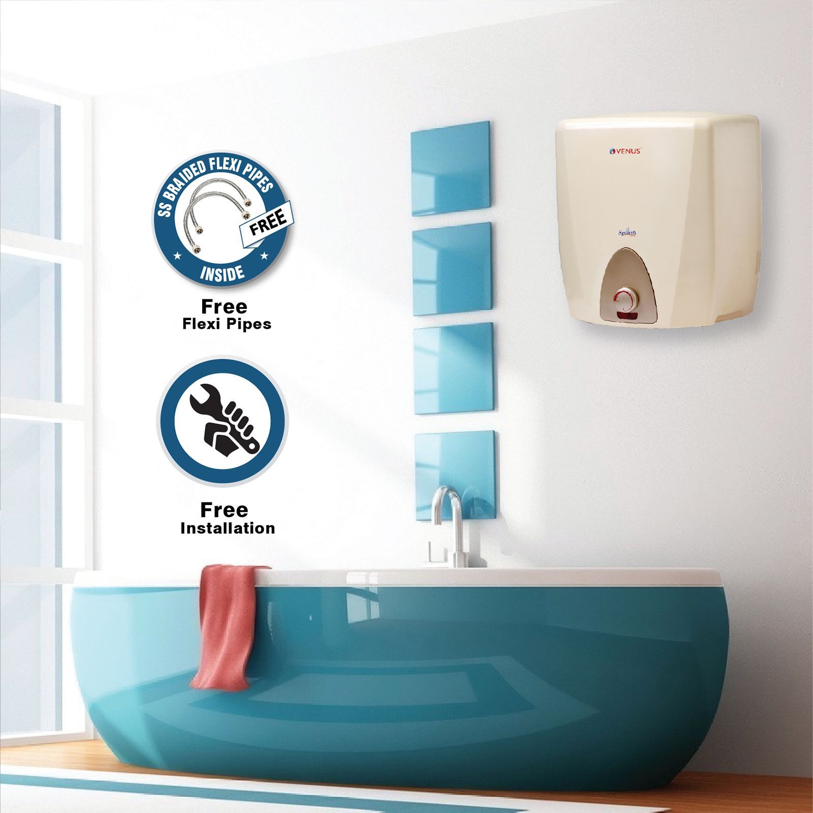 VENUS Splash 6 Litre 5 Star Vertical Storage Geyser with Scale Guard Technology (Honey Gold)_6