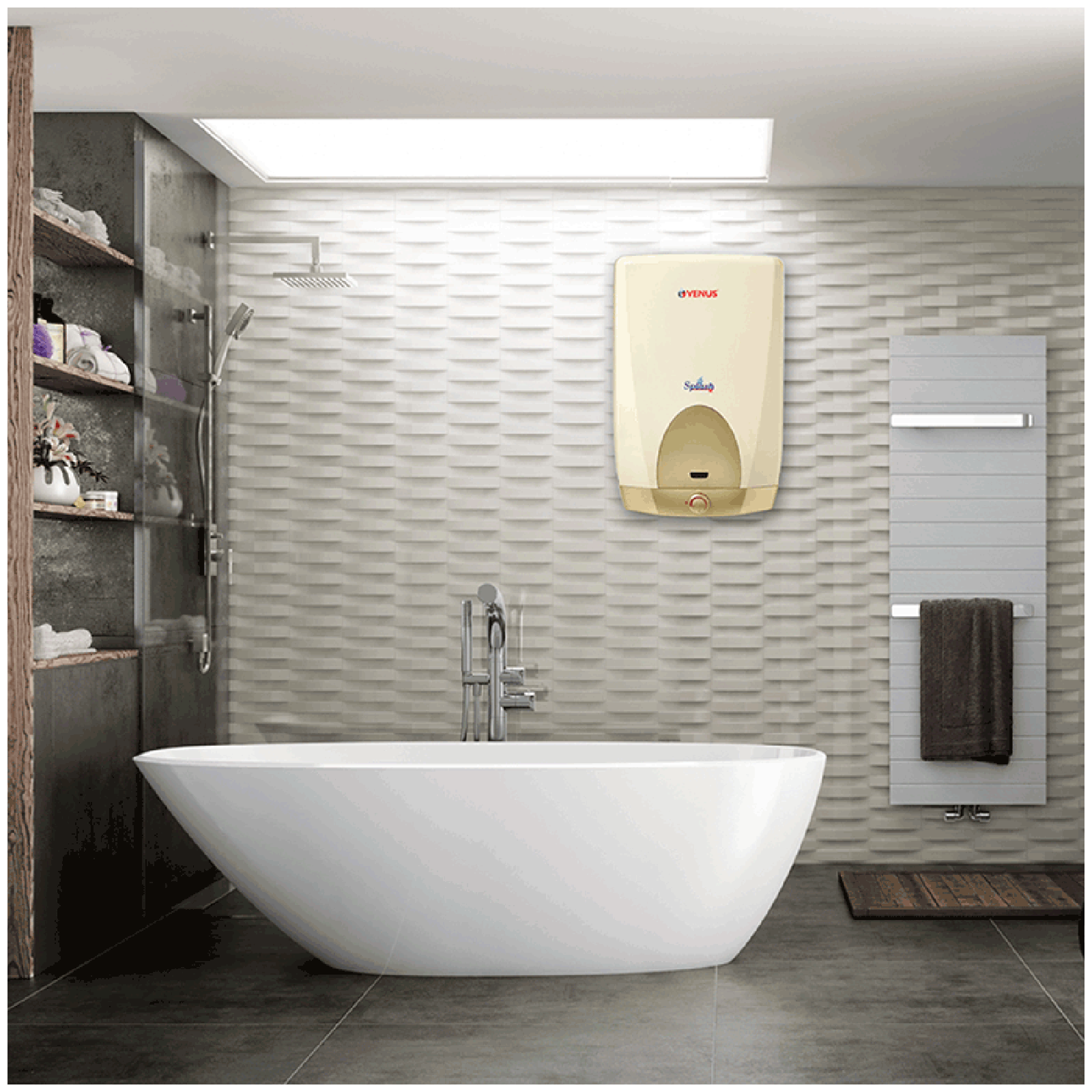 VENUS Splash 15 Litre 5 Star Vertical Storage Geyser with Scale Guard Technology (Honey Gold)_5