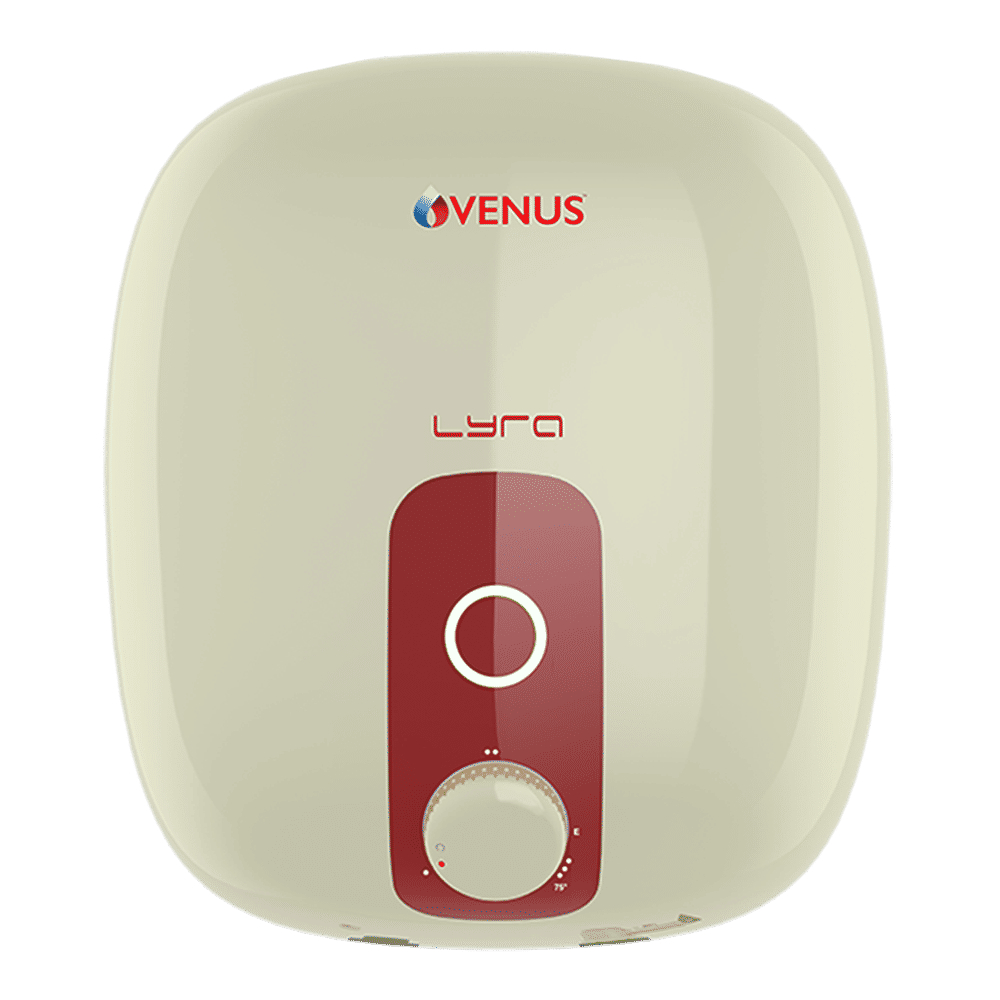 VENUS Lyra 10 Litre 5 Star Vertical Storage Geyser with Porcelain Enamel Technology (Ivory & Red)_1